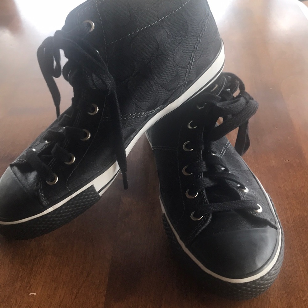 Coach high top black sneakers